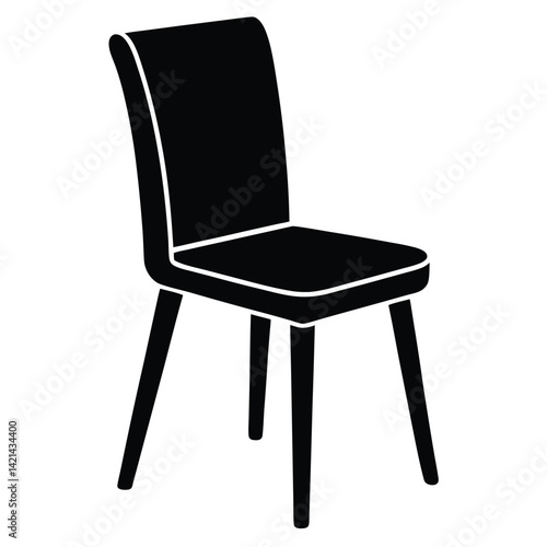 Wooden Chair Silhouette Vector – Classic Furniture and Seating Illustration
