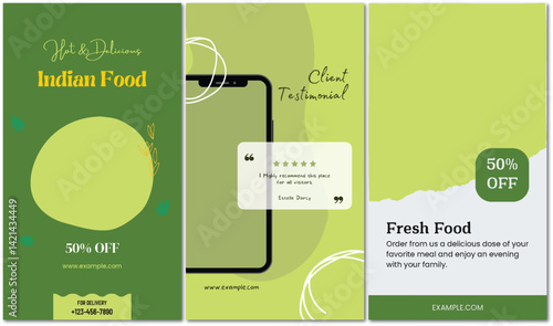 Irresistible Indian Cuisine Promotion for Social Media with Glowing Reviews