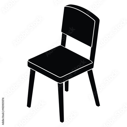 Wooden Chair Silhouette Vector – Classic Furniture and Seating Illustration
