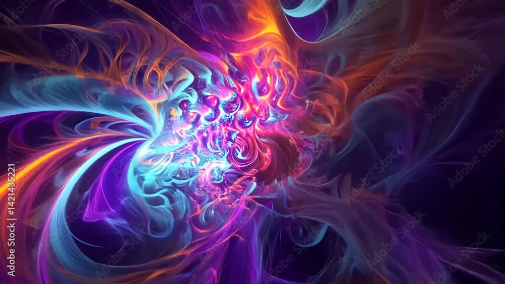 Vibrant Psychedelic Fractal Swirl Motion Background Vibrant Psychedelic Fractal Swirl Motion Background