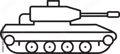 Military tank icon, vector.