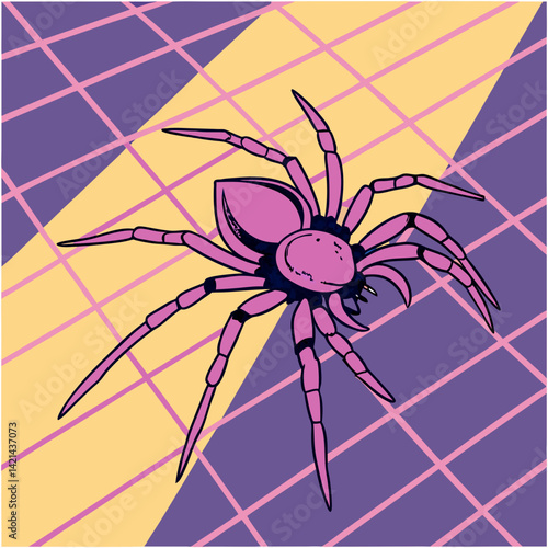 Huntsman Spider with 80s Retro Pop Art Vibe