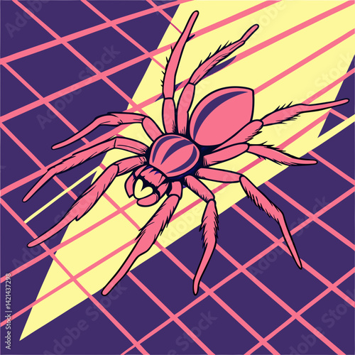 Huntsman Spider with 80s Retro Pop Art Vibe