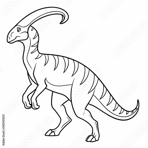 Parasaurolophus – Elegant Walking Pose Vector