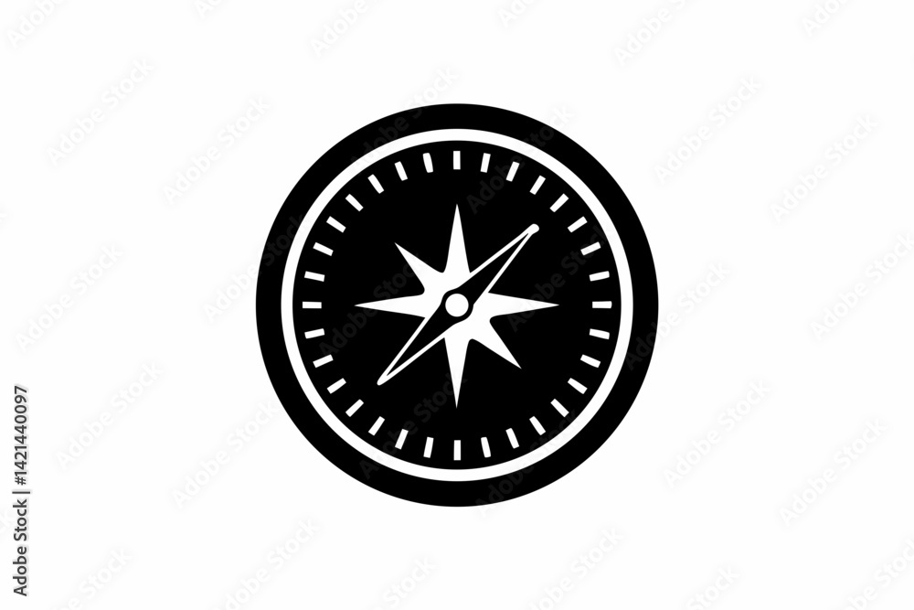 compass vector silhouette illustration isolated on white background compass vector silhouette illustration isolated on white background