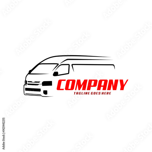 vector minibus van logo abstract template