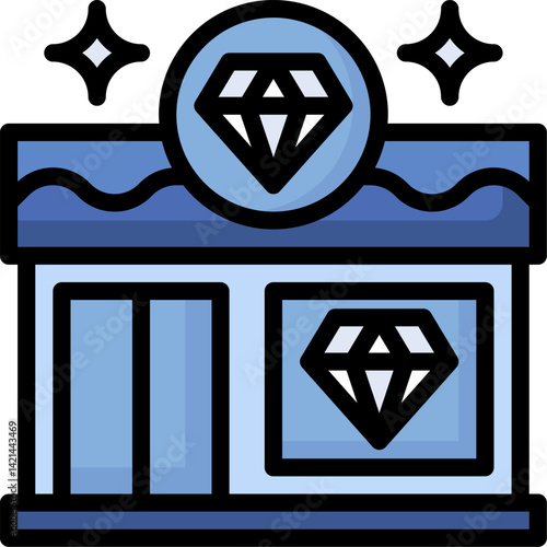 jewelry store illustration on a white background     