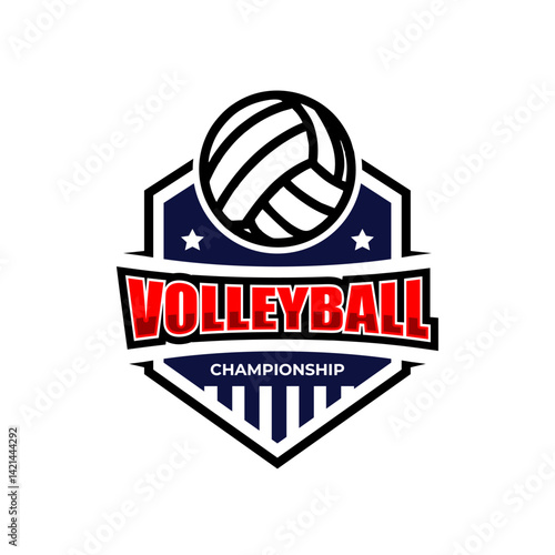 vector volleyball logo design illustration
