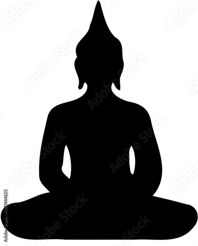 Vesak day silhouette with white background