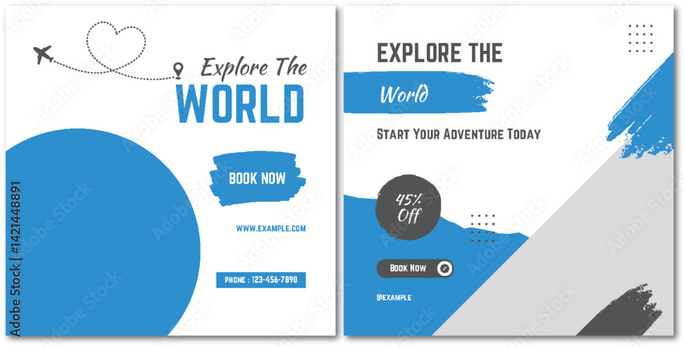 Naklejka premium Adventure awaits: stunning travel template design for global explorations