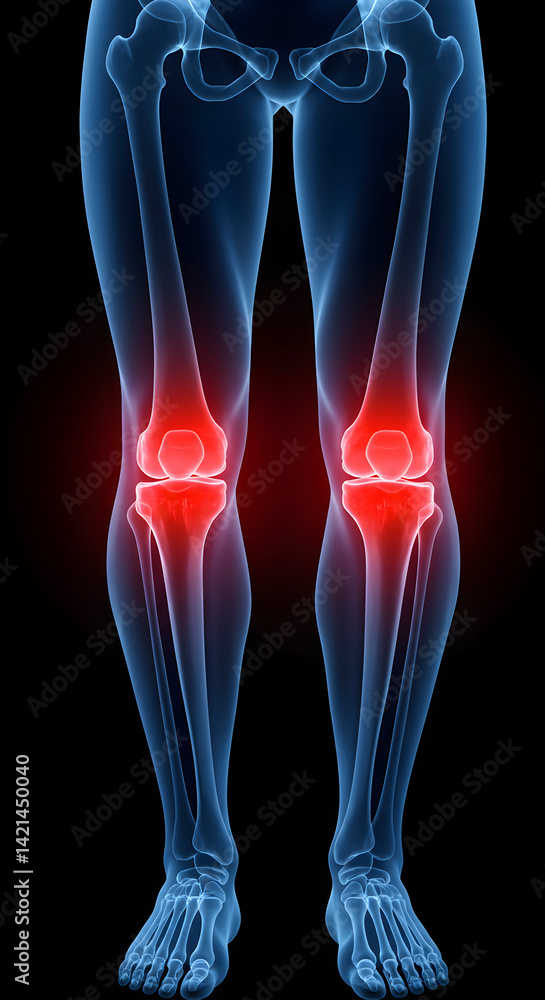 Front View of Painful Knee X-ray Front View of Painful Knee X-ray