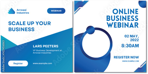 Online Business Webinar Promotion Template for Growth and Development