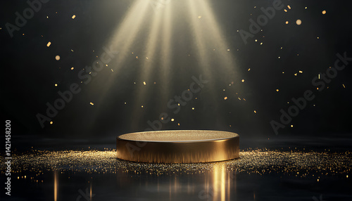 Obraz na płótnie This performance space image features a stage spotlight shining down on a creative concept in a dark environment at its center w salonie