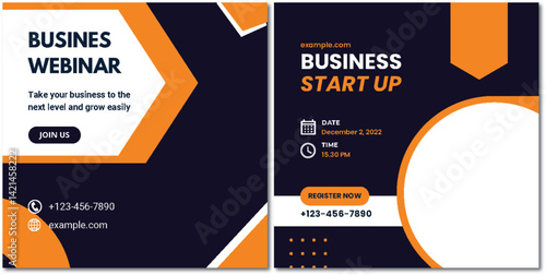 Informative Banner Ads Promoting Business Webinar and Start Up Seminar
