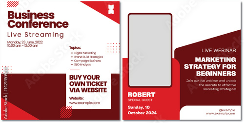 Professional Business Conference and Marketing Webinar Promotion Graphic