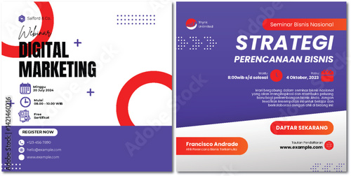 Vibrant Online Webinar Promotion for Digital Marketing and Business Strategy