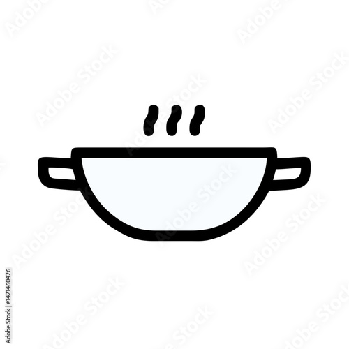 vector illustration of wok