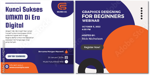 Digital Era UMKM Success Keys and Beginner Graphic Design Webinar Promo