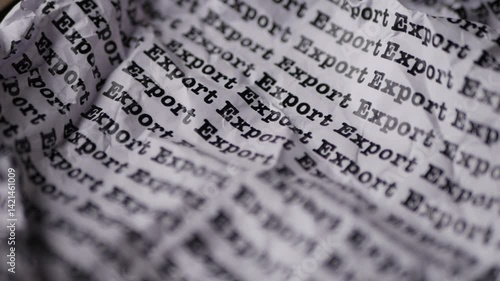 Wallpaper Mural Words Export Seamless print on Crumpled paper for trading export import business tax background. Torontodigital.ca