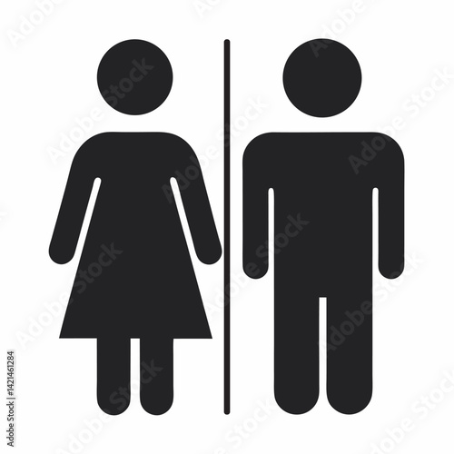 Male and female Toilet icon symbol vector illustration silhouette