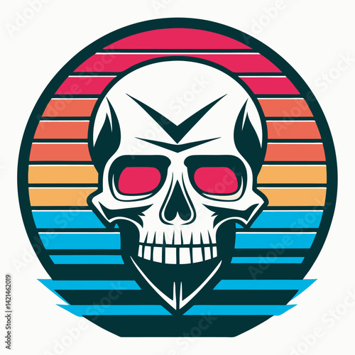 Skull Silhouette Retro T-Shirt 