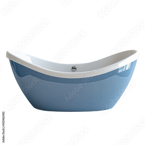 Volumetric illustration of a modern bathtub showcasing a unique design and elegant curves for contemporary bathrooms