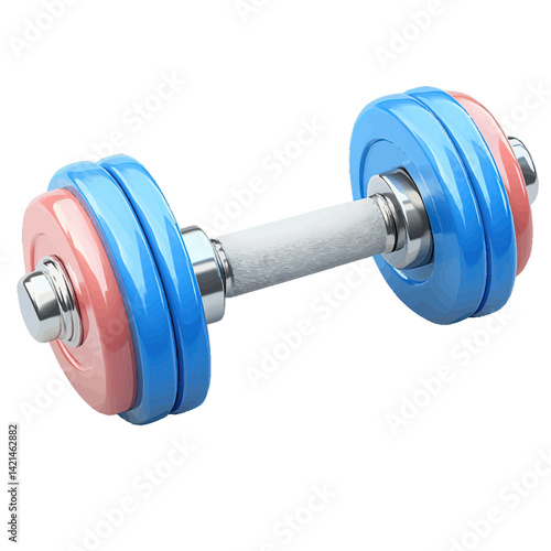 Colorful dumbbell illustration showcasing fitness equipment for strength training and exercise enthusiasts