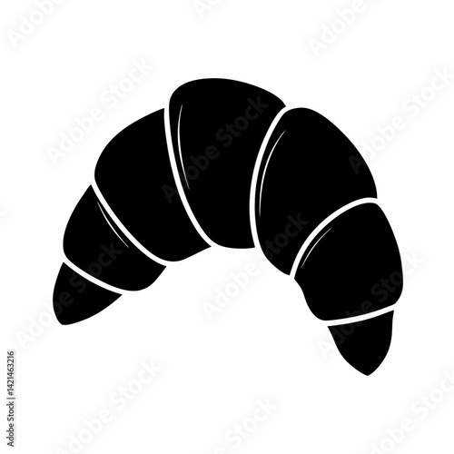 Croissant silhouette icon on white background