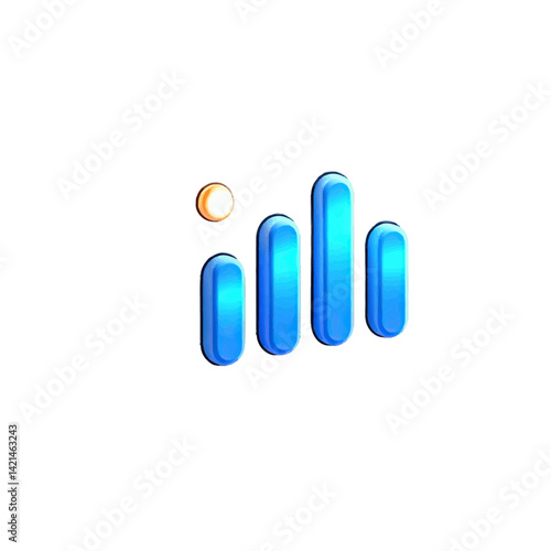 Mobile data volumetric representation highlighting connectivity levels in modern technology