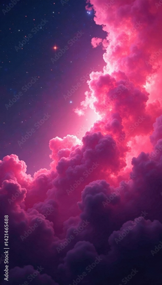 Rose-hued nebula, wispy strokes, celestial feel, stars, night, dream Rose-hued nebula, wispy strokes, celestial feel, stars, night, dream