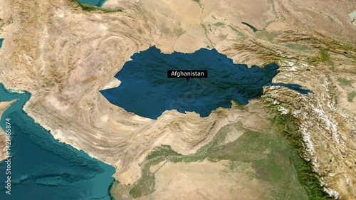 3D Map Animation of Afghanistan Country,  Afghanistan Map Animation fill with beautiful multiply effect with blue color