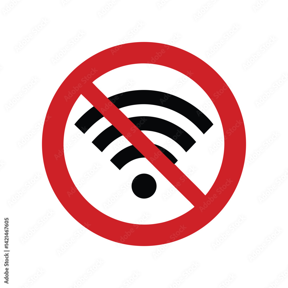 No Wi-Fi Access Sign, Prohibiting Wireless Network Use No Wi-Fi Access Sign, Prohibiting Wireless Network Use