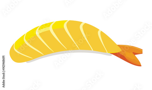 Sushi Yellowtail Nigiri - Vector Illustration