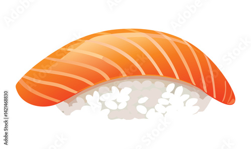 Salmon Sushi - Vector Illustration