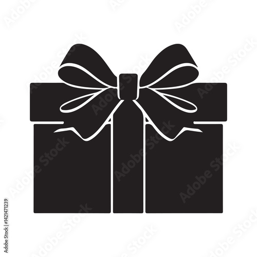 Gift box minimalist silhouette design vector art