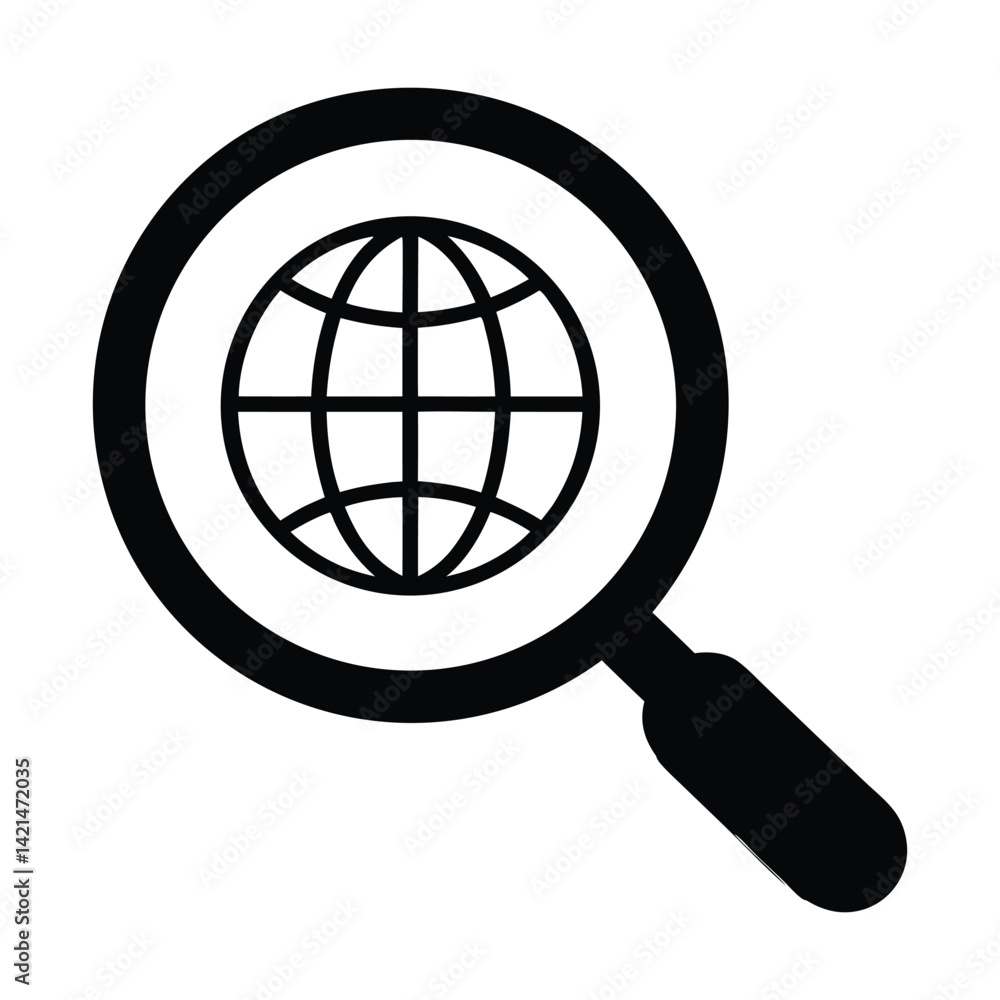 Magnifying Glass Icon Global Search Concept Magnifying Glass Icon Global Search Concept