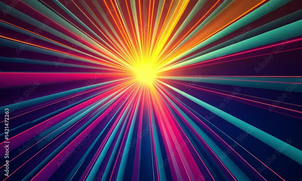 Rainbow Sunbursts Radiating from a Single Point Creating a Mesmerizing Radial Pattern in the Background Made with Generative AI Technology Rainbow Sunbursts Radiating from a Single Point Creating a Mesmerizing Radial Pattern in the Background Made with Generative AI Technology