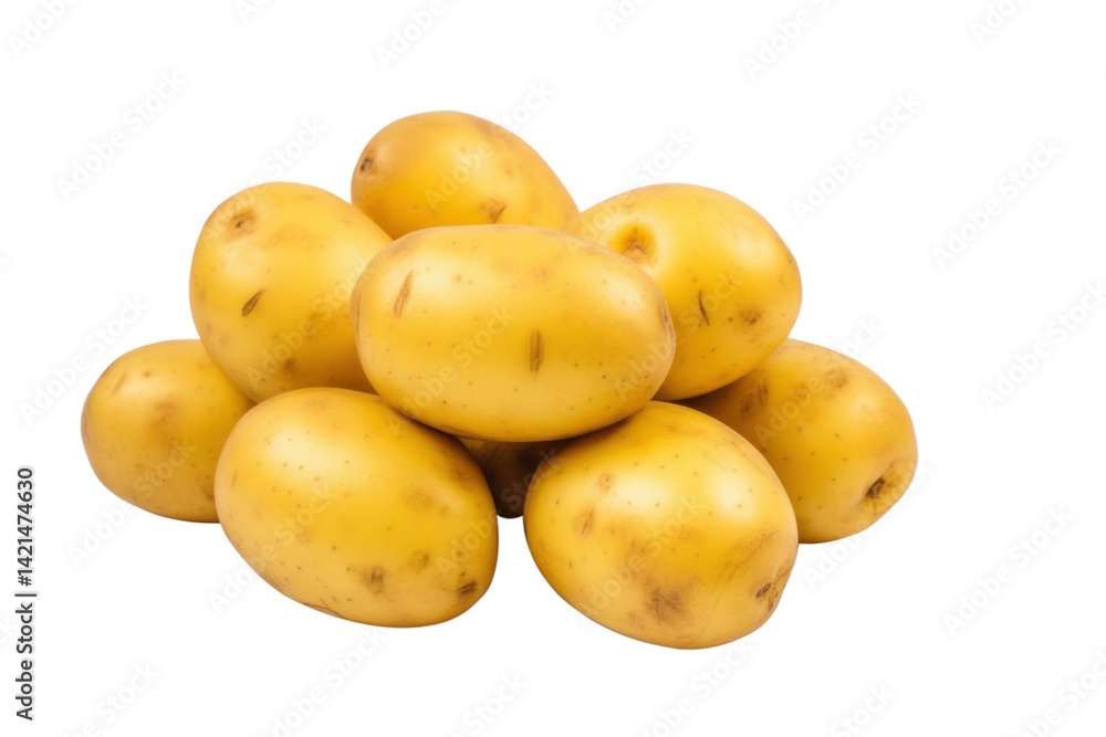 Pile of freshly harvested potatoes on transparent background Pile of freshly harvested potatoes on transparent background