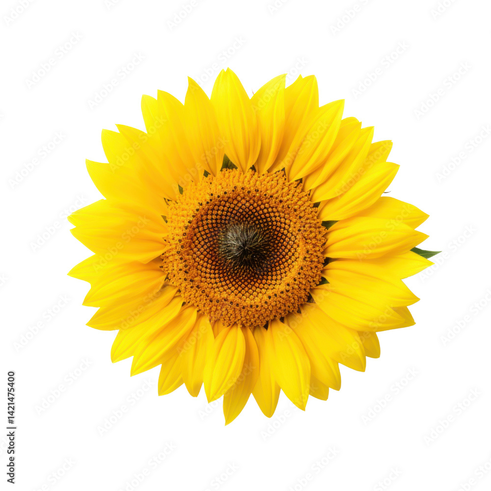 Fototapeta premium Sunflower blooming with transparent background isolate png