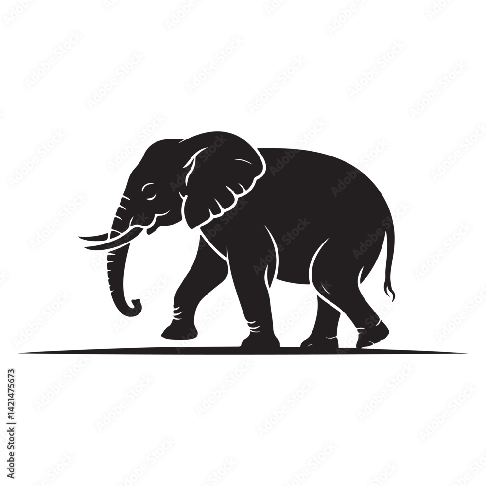 Obraz premium elephant silhouette vector