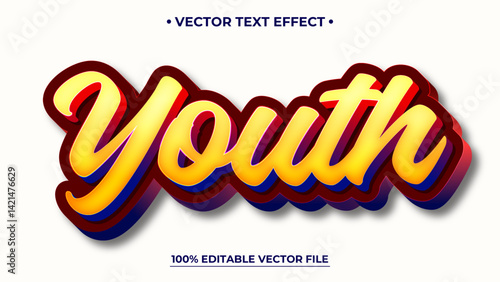 Editable Retro Vintage Bold Text Effect Lettering graphic style