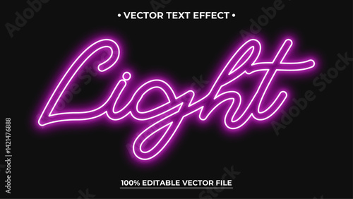 Neon light sign text effect editable text
