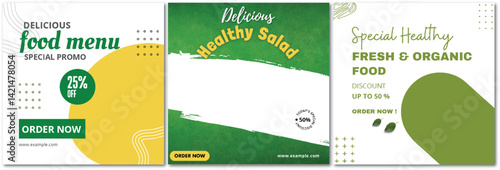 Inviting food and salad menu templates for restaurants and catering
