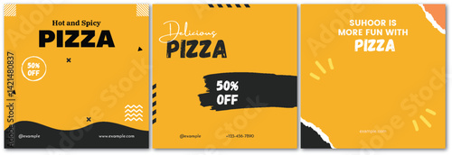 Eye Catching Pizza Promotion for Restaurant Social Media Post Design