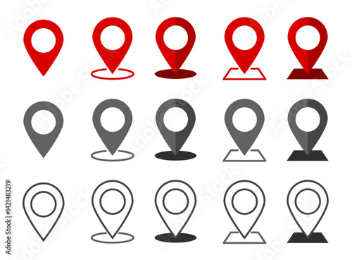 Location map pin icons set. Modern map marker collection. Pinpoint. Location pin icon. destination icon. map pin. map marker, location pin, map pin icon