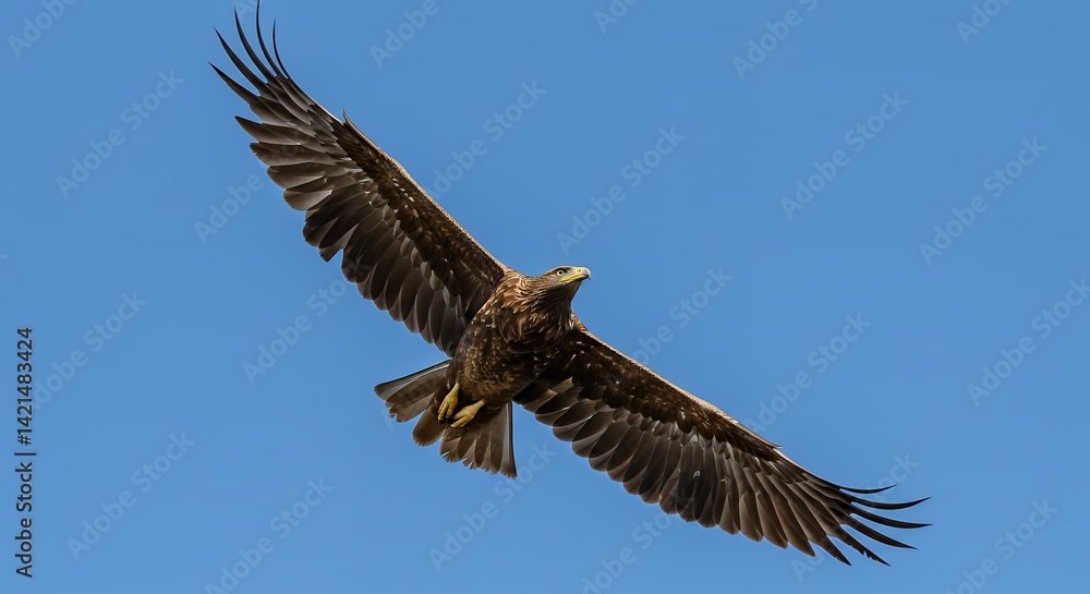 Obraz premium Eagle Soaring in the Blue Sky