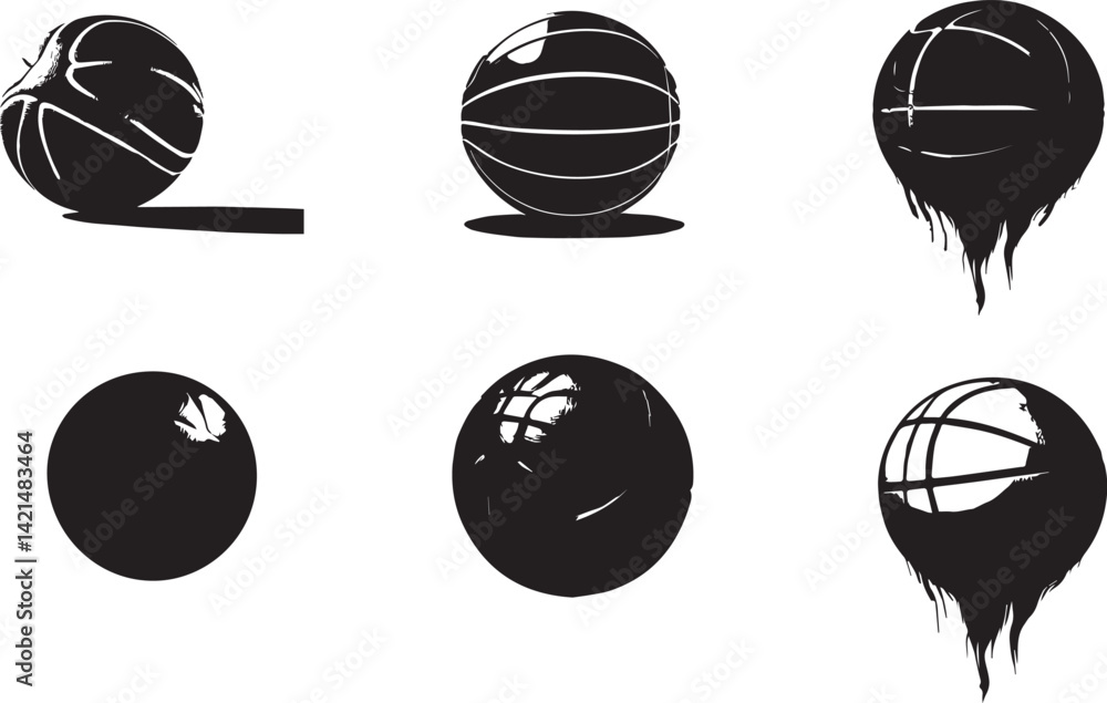 Fototapeta premium Basketball balls silhouette
