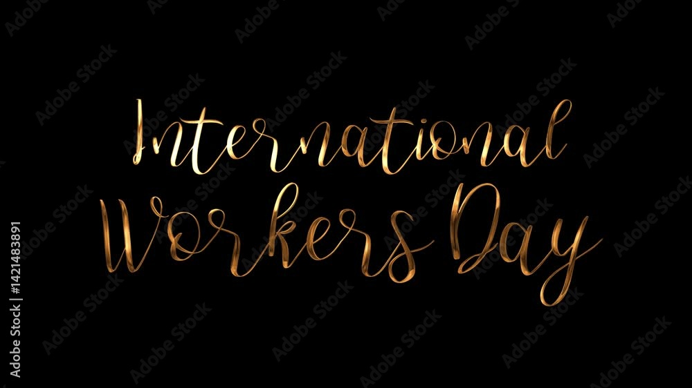 Title International Workers Day gold text. Suitable for social media posts, website banners, and promotional materials celebrating workers contributions worldwide. Title International Workers Day gold text. Suitable for social media posts, website banners, and promotional materials celebrating workers contributions worldwide.