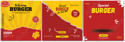 Irresistible Burger Promotion Campaign Social Media Post Collection