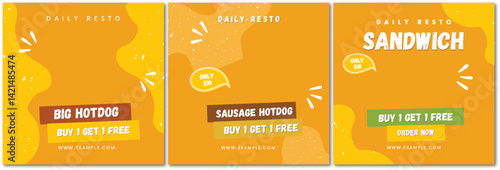 Restaurant Social Media Post Series Delicious Deals and Promotions
